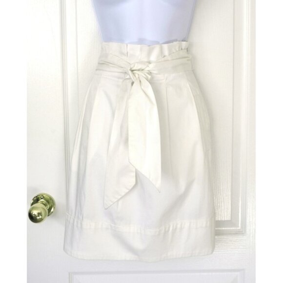 BOGO🧨BCBG MaxAzria white cotton pleated skirt with belt - Picture 1 of 6